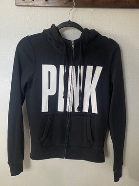 Victoria Secret PINK Full Zip-Up Cowl Neck Hoodie Sweatshirt